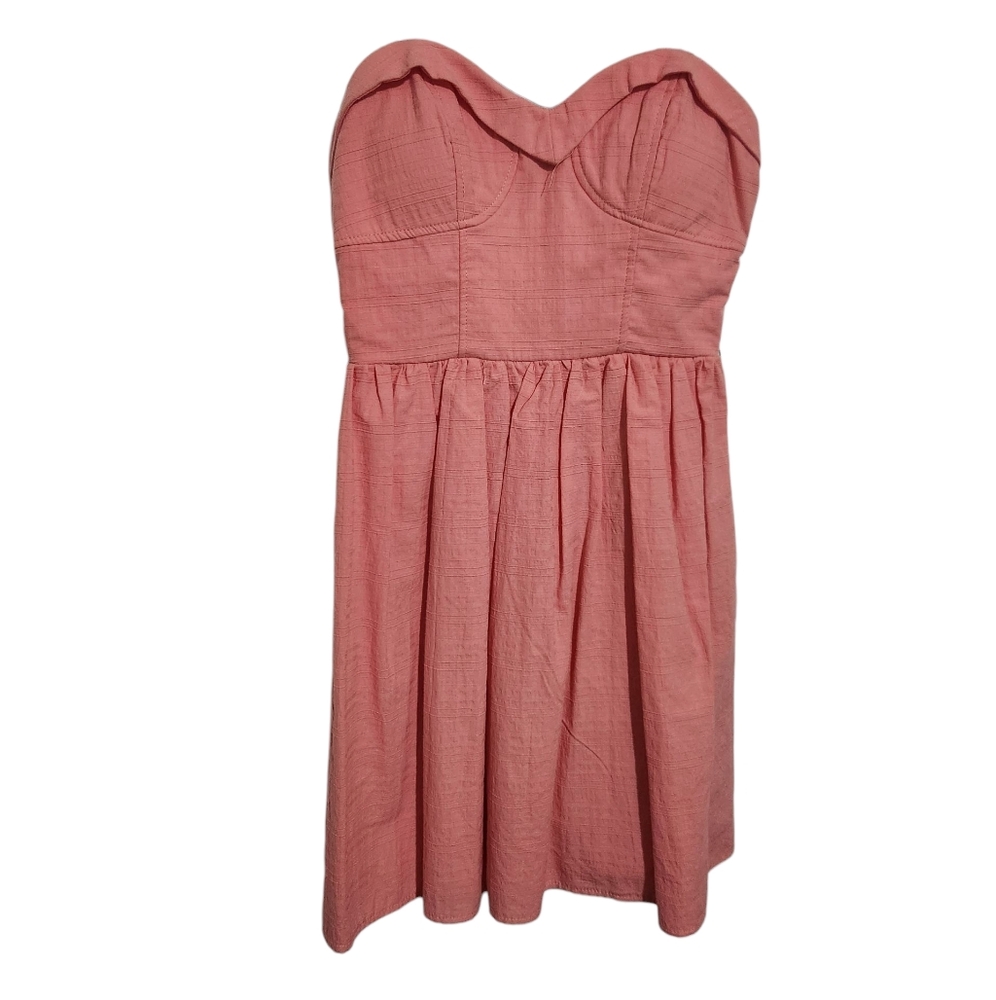 City Studio Strapless Pale Pink Dress Cutout Corset Like Size 1